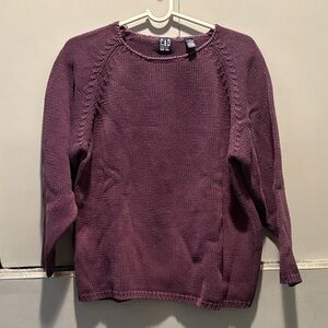 Vintage GAP Plum Knit Raglan Crewneck Pullover Sweater